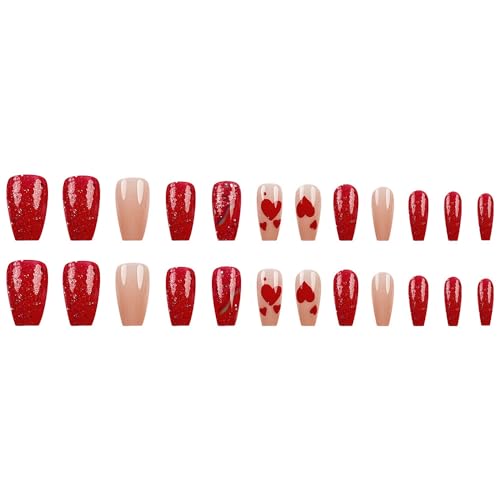 24pcs Press Auf Nägeln Square Klebstoffe Auf Nägeln Französisch Gefälschte Nägel Designs Falsche Nägel Künstliche Nägel Geschenke Für Frauen Mädchen von Hrtyvhin