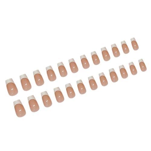 24pcs Quadratpresse Auf Nägeln Acrylnägel Vollbezüge Nägel Kunstdekoration Französische Spitzen Glänzende Falsche Nägel Für Frauen von Hrtyvhin