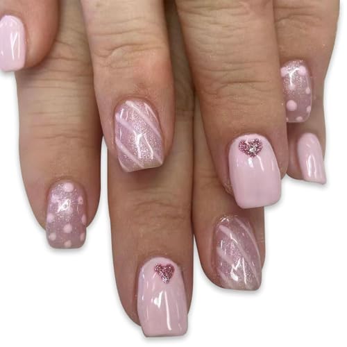 24pcs Valentinstag Glitzernde Herz Presse Auf Nägeln Romantikdesigns Acryl Falsche Nägel Für Frauen Jeden Alters 24pcs Valentinstag Glitzernde Herz Presse Auf Nägeln Romantikdesigns Acryl Falsche Nägel Für Frauen Jeden Alters von Hrtyvhin