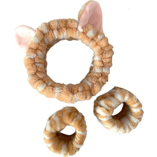 3pcs Plüsch Armband Haarband Set Zum Waschen Von Gesicht Plüsch Armband Haarbänder Waschhandtuch Terry Tuch Verhindern Dass Wasser Verschüttet Wird von Hrtyvhin