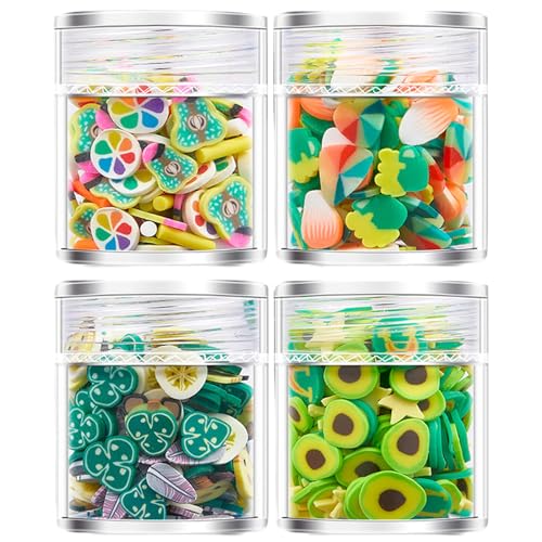 4 Flaschen 3D für Frauen, Nagelkunst, Dekoration, bunte Ornamente, Maniküre-Zubehör von Hrtyvhin