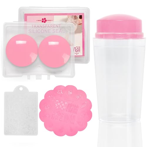 4 PCs Nägel Stamper Kits Silikonnägel Stamper Set Jelly Nails Art Template Tool French Nails Stempel von Hrtyvhin