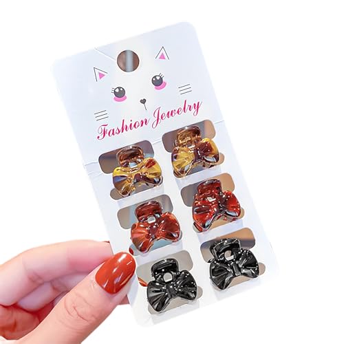 6 Stücke Leoparden Druck Acrylhaarklaue Stilvolle Haarstücke Kopfbedeckung Für Frauen Mädchen Kleine Haare Haartehaar Accessoire von Hrtyvhin