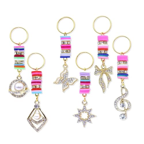 6pcs Dreadlock Schmuck Kristall Loc Schmücken Haardrahtgewickelte Accessoires Für Frauen Haare Flechtendekoration von Hrtyvhin