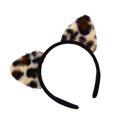 Beliebte Hairhoop Fashion Plüschkatzen Ohrhaarband Mit Tierdruck Für Geburtstagsfeier Frauen Musikfestival Kopfbedeckungen von Hrtyvhin