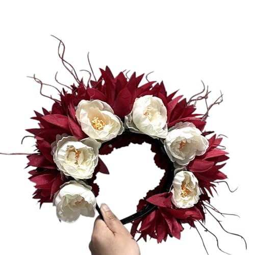 Brautgirlanden Blumen Krone Hochzeit Stirnband Strandkranz Haarband Frauen Haar Accessoire Mädchen Kopf Hoop Requisiten von Hrtyvhin