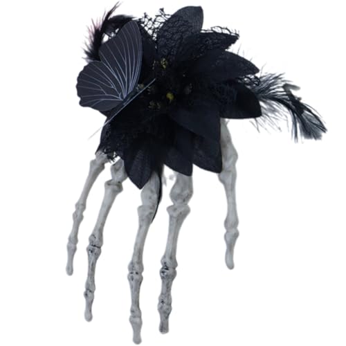 Delicate Skeleton Hand Haarnadel Mit Blumenspitzen Haarschnitten Vielseitige Kopfbedeckung Für Teenager Und Erwachsene Halloween von Hrtyvhin