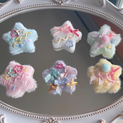 Einzigartige Sternplüschhaarclips Stilvolle Sternform Haar Barrettes Festival Haarnadel Für Partys Hochzeiten Und Alltägliche Verwendung von Hrtyvhin