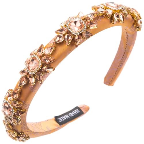 Elegantes Stickband Stirnband Für Weibliche Strasssteine ​​Blumenhaarband Hochzeit Haarhoop Nonslip Hairband Hair Decors von Hrtyvhin