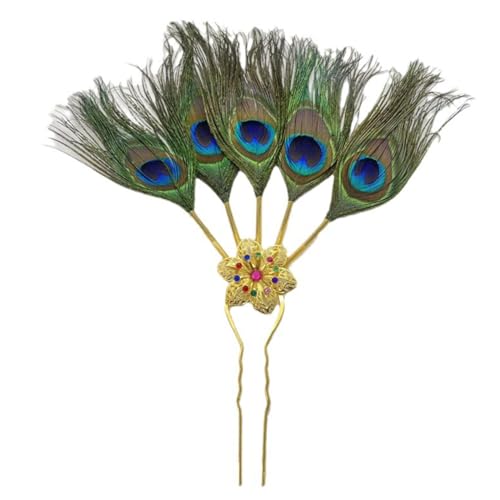 Feder Haarstangen Feder Mit Strasssteinen Federschmuck Chignons Pin Thai Traditioneller Dekorativer Haarschmuck von Hrtyvhin
