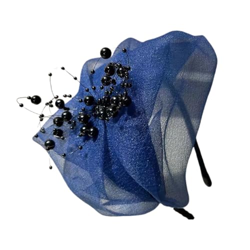 Halbkappe Crepe Rüschenhaarhoop Für Frauen Französisch Stirnband 1920er Faszinator Abendkleider Für Formelle Anlässe von Hrtyvhin