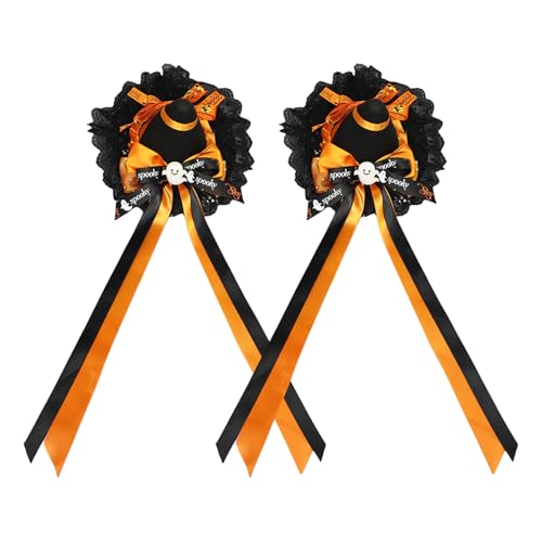 Halloween Thema Spitze Bowknot Haarclip Für Erwachsene Mit Langem Ribbon Cosplay Haare Barrettes Feiertags Nebenclip Für Frisur von Hrtyvhin