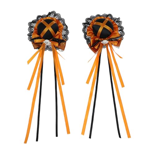Halloween Thema Spitze Bowknot Haarclip Für Erwachsene Mit Langem Ribbon Cosplay Haare Barrettes Feiertags Nebenclip Für Frisur von Hrtyvhin