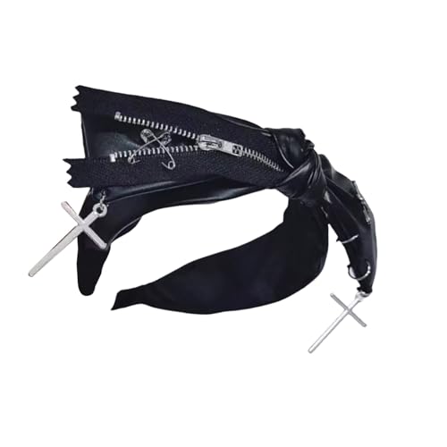 Handgefertigte Gotische Bowknot Stirnband Subkulturen Inspiriert Gothic Leder Bowknot Hair Band Accessoire Für Frauen Damen von Hrtyvhin