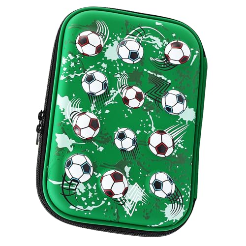Hrtyvhin Kreative Bleistiftbeutel Große Kapazität Bleistiftkoffer Fußballmuster Bleistiftbeutel Make Up Tasche Ästhetische Briefpapiertasche von Hrtyvhin