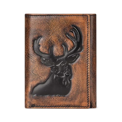 Stilvoller Multifunktionaler Trifold Brieftasche Für Geschäftliche Und Lässige Outfits Handgebrannte Finish PU Leder Brieftasche von Hrtyvhin