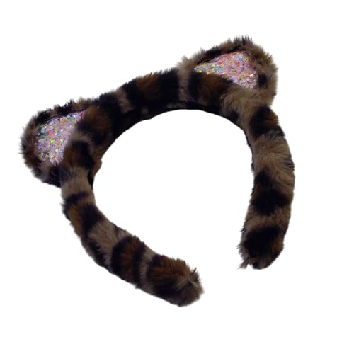 Leoparden Print Stirnbänder Rollenspiele Hair Hoop Bequeme Kopfbedeckung Haarzubehör Für Erwachsene Und Kinder von Hrtyvhin