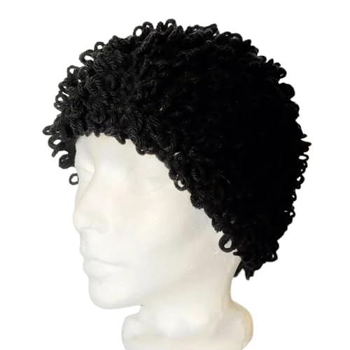 Lustige Gestrickte Lockige Haar Perücke Für Frauen Großmasser Perückenhut Handcrochet Cosplay Kostüm Lustige Pullover Kopfbedeckung von Hrtyvhin