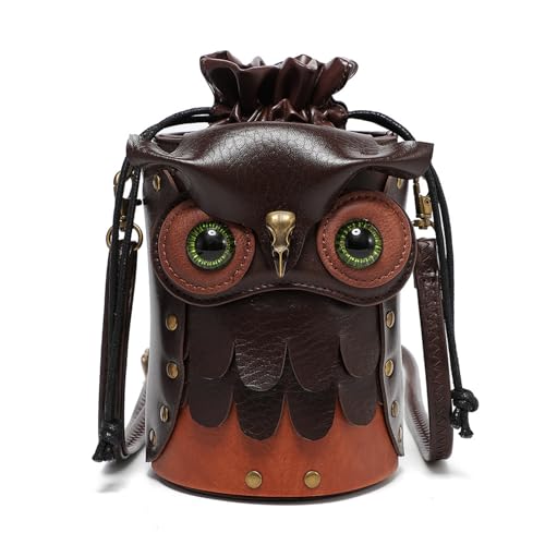 PU Leder Messengerbeutel Für Frauen Kordelkorell Cartoon Owl Crossbody Tasche Schöne Tiereinkäufe Dating Tasche von Hrtyvhin