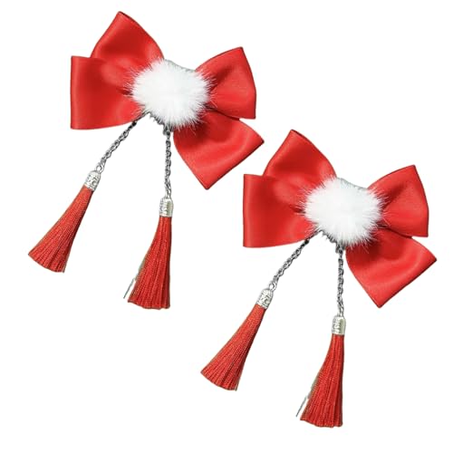 Stilvolle Prinzessin Haarnadel Pompoms Neujahr Balletcore Headwear Bündel Clip Elegant Bowknot Haarclips Foto Requisiten von Hrtyvhin