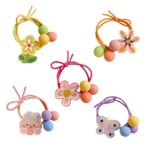 Süßigkeiten Farbe Blumenhaarband Für Kinder Haare Elastizität Mädchen Haar Band Ponytailhalter Haarbindungen Haarzubehör 5pcs von Hrtyvhin