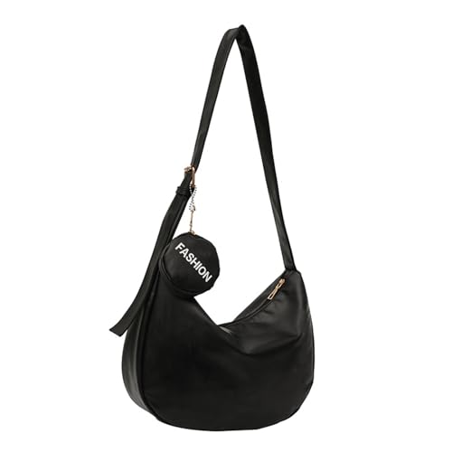 Trendy Ins Inspired Dumpling Underarm Bag with Large Capacity Shoulder Bags for Youthful Enthusiasts, Schwarz von Hrtyvhin