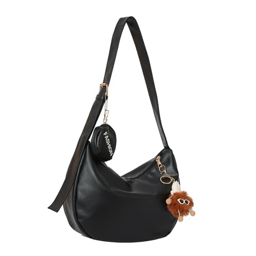 Trendy Ins Inspired Dumpling Underarm Bag with Large Capacity Shoulder Bags for Youthful Enthusiasts, Schwarz von Hrtyvhin