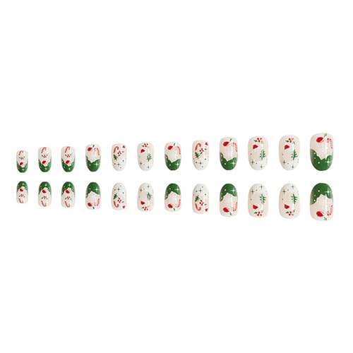 Weihnachtspresse Auf Nägeln Acrylnägel Mit Schneeflockendesigns Glänzende Falsche Nägel Winter Acrylnägel Für Frauen 24pcs von Hrtyvhin