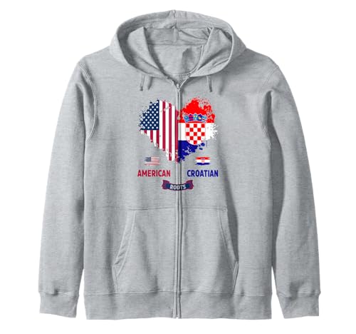 Kroatische amerikanische Flagge Idee für Frauen & USA Kroatische Wurzeln Kapuzenjacke Kroatische amerikanische Flagge Idee für Frauen & USA Kroatische Wurzeln Kapuzenjacke von Hrvatska American Roots Ideas For Toddler & Kids