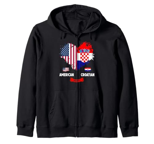 Kroatische amerikanische Flagge Idee für Frauen & USA Kroatische Wurzeln Kapuzenjacke Kroatische amerikanische Flagge Idee für Frauen & USA Kroatische Wurzeln Kapuzenjacke von Hrvatska American Roots Ideas For Toddler & Kids