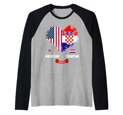 Kroatische amerikanische Flagge Idee für Frauen & USA Kroatische Wurzeln Raglan Kroatische amerikanische Flagge Idee für Frauen & USA Kroatische Wurzeln Raglan von Hrvatska American Roots Ideas For Toddler & Kids