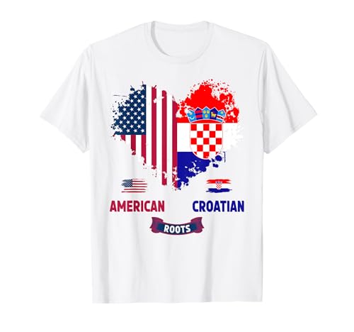 Kroatische amerikanische Flagge Idee für Frauen & USA Kroatische Wurzeln T-Shirt Kroatische amerikanische Flagge Idee für Frauen & USA Kroatische Wurzeln T-Shirt von Hrvatska American Roots Ideas For Toddler & Kids