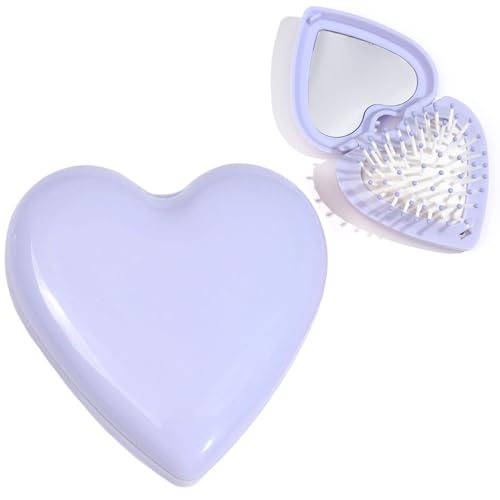 Faltbare Haarbürste mit Spiegel, tragbare Reise-Haarbürste, Taschengröße, antistatische Mini-Haarbürste, klein, kompakt, Massagekamm, Haar-Styling-Werkzeuge für Frauen und Mädchen, Zuhause, Reisen Faltbare Haarbürste mit Spiegel, tragbare Reise-Haarbürste, Taschengröße, antistatische Mini-Haarbürste, klein, kompakt, Massagekamm, Haar-Styling-Werkzeuge für Frauen und Mädchen, Zuhause, Reisen von HshDUti