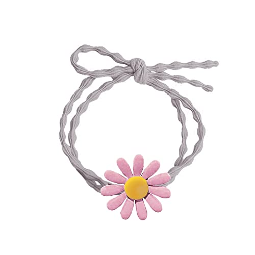 Gänseblümchen Elastische Haargummis Blume Haarseil Ring Niedlicher Pferdeschwanz Haarhalter Rutschfestes Haarband Haarschmuck für Frauen Teenager Mädchen Kinder Rosa von HshDUti