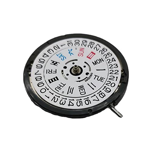 Hsjia NH36A/NH36 Uhrwerk Drei-Nadel-Doppel-Kalender Hochpräzises automatisches mechanisches Uhrwerk anstelle von 7S36 Teilen Zubehör, Silberfarben/Schwarz von Hsjia