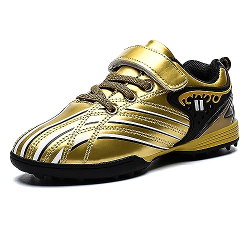 Hsnava Schuhe Kinder Fussball Fussballschuhe Kinder Halle Jugend Kunstrasen Sportschuhe Gold TF 30EU von Hsnava