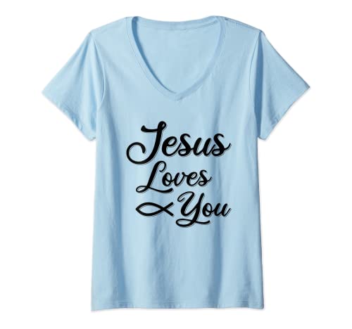 Damen Jesus Design , christlicher Spruch ,Team Jesus T-Shirt mit V-Ausschnitt Damen Jesus Design , christlicher Spruch ,Team Jesus T-Shirt mit V-Ausschnitt von Hst Christliches Design Für Jesus Fans