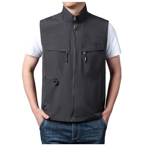 Ärmellose Weste Herren, Sommerweste Herren Leicht Utility Wanderweste Weste Sommer Mit Vielen Taschen Arbeitsweste Anglerweste Arbeit Ärmellose Jacke Freizeit Outdoor Jagdweste Multifunktionsweste Ärmellose Weste Herren, Sommerweste Herren Leicht Utility Wanderweste Weste Sommer Mit Vielen Taschen Arbeitsweste Anglerweste Arbeit Ärmellose Jacke Freizeit Outdoor Jagdweste Multifunktionsweste von Hsternexy