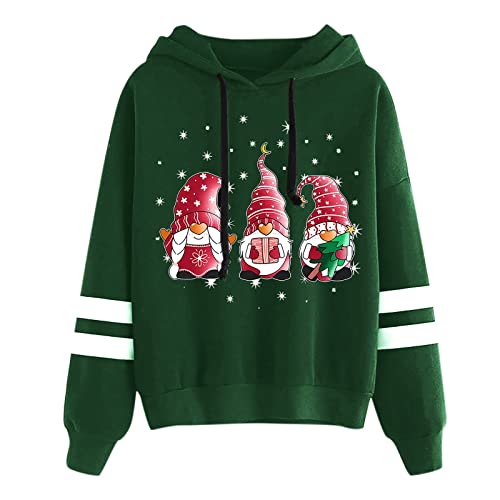 Weihnachts Hoodie Damen XXL Hoodie Damen Kapuzenpullover Baumwolle Weihnachtsmann Kostüm Weihnachtspullover Damen Wichtel Weihnachtspulli Ugly Christmas Sweater von Hsternexy