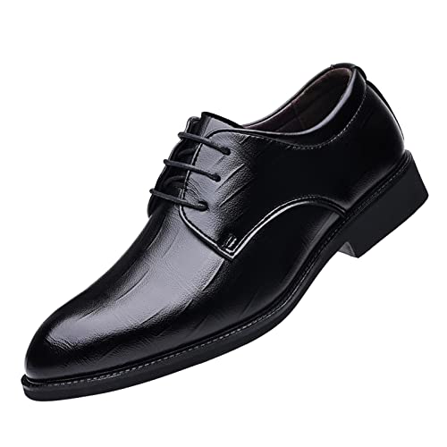 Herren Anzugschuhe Schwarz, Oxford Schuhe Herren Klassischer Lederschuhe Hochzeitsschuhe Leichte Business Lackschuhe Elegant Anzugschuhe Sneaker Leder Weit Trachtenschuhe Schnürschuhe von Hsternexy