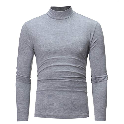 Herren Stehkragenshirt Langarm Herren Longsleeve Rollkragenshirt Regular Fit Langarmshirts Rollkragen Pullover Baumwolle Sweatshirt Unterzieh Elastisch Einfarbig Rollkragenpulli 0 von Hsternexy