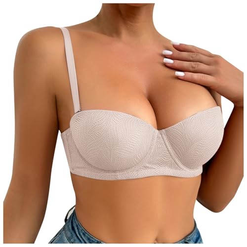 Hsternexy Dirndl BH Weiss Damen Seamless Gepolstert Brüste Balconette Bra Dirndlbluse Tracht Comfit Dirndl-BHS Lingerie Spitzen Mit Bügel Bras Trachtenmieder Push Up Lace Unterwäsche von Hsternexy