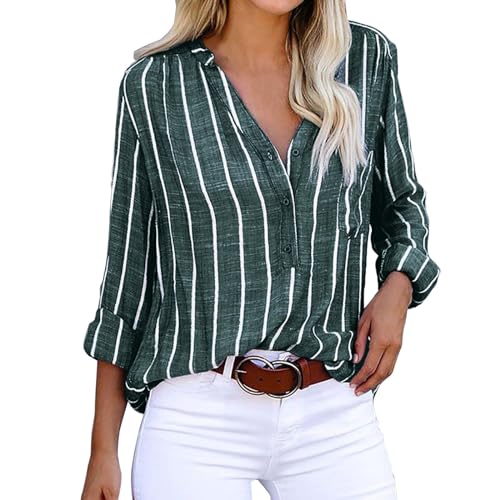 Hsternexy Musselin Bluse Damen, Leinenbluse Damen Oversized Elegant Langarm Leinenhemd Blusen Sommer Musselin Business Bluse Hemdbluse Shirt Schwarz Weiß Lässig Longbluse Damenblusen von Hsternexy