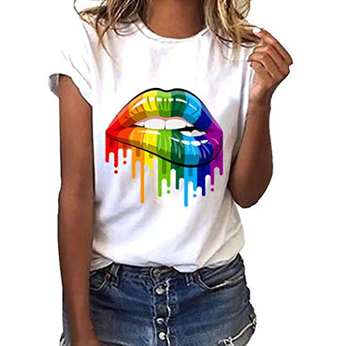 Hsternexy Neon Shirt Damen 80er Jahre Outfit Damen Große Größen 80er 91er Kurzarm Oberteil Shirt Mottoparty Neon T-Shirt Tshirt Schick Elegant Kostüm von Hsternexy