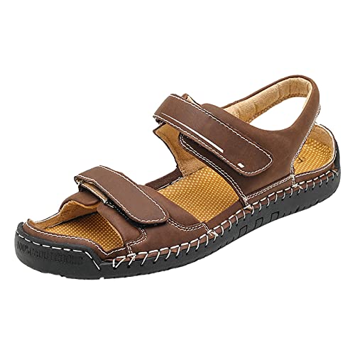 Hsternexy Sandalen Herren, Sommerschuhe Herren Freizeit Sport Outdoorsandalen Wanderschuhe Sommer Lässige Outdoor Trekkingsandalen Strand Pantoletten Bequeme Sandalen Leder Sportsandalen von Hsternexy