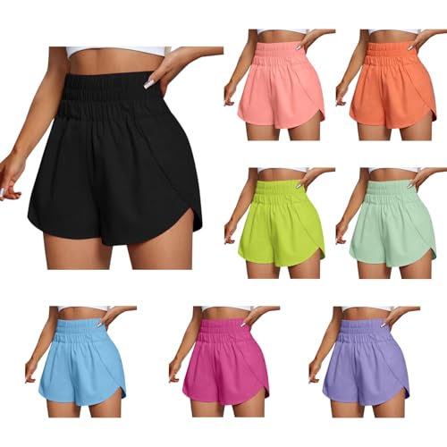 Hsternexy Shorts Damen Sommer High Waist Kordelzug Elastische Taille Kurze Hose Shorts Lässig Baumwolle mit Taschen Strandshorts Jogginghose Einfarbig Freizeit Leicht Sweatpants Damen-Shorts von Hsternexy