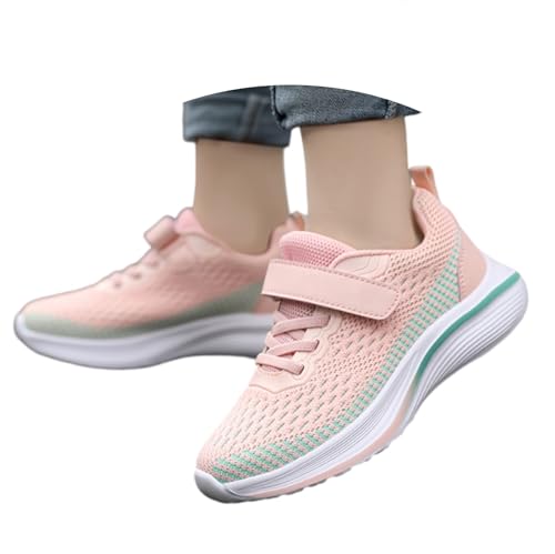 Hsternexy Sportschuhe Mädchen 36, Hallenschuhe Mädchen Jungen Turnschuhe Unisex Kinder Sportschuhe Kinderschuhe Mesh Atmungsaktiv Laufschuhe Sneaker, Rosa, 33/EU von Hsternexy