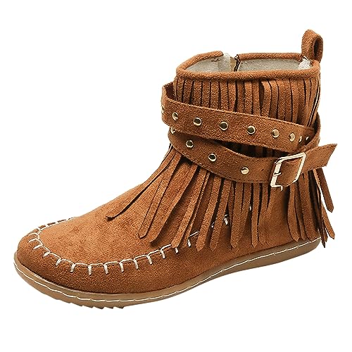 Hsternexy Stiefel Damen - Elegant Halbstiefel Winterschuhe Klassisch Kurz Stiefeletten Winterstiefel Warm Rutschfeste Kurzstiefel Bequem Leicht Schlupfschuhe Outdoor Winterboots Damenstiefel von Hsternexy