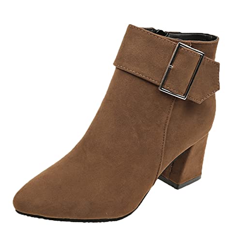 Hsternexy Stiefel Damen - Warm Winterstiefel Kurzstiefel Kurz Rutschfeste Stiefeletten Winterschuhe Elegant Klassisch Winterboots Schlupfschuhe Leicht Outdoor Halbstiefel Bequem Damenstiefel von Hsternexy