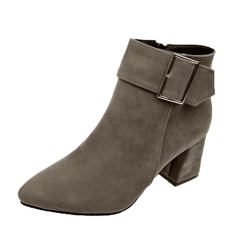 Hsternexy Stiefel Damen - Warm Winterstiefel Kurzstiefel Kurz Rutschfeste Stiefeletten Winterschuhe Elegant Klassisch Winterboots Schlupfschuhe Leicht Outdoor Halbstiefel Bequem Damenstiefel von Hsternexy